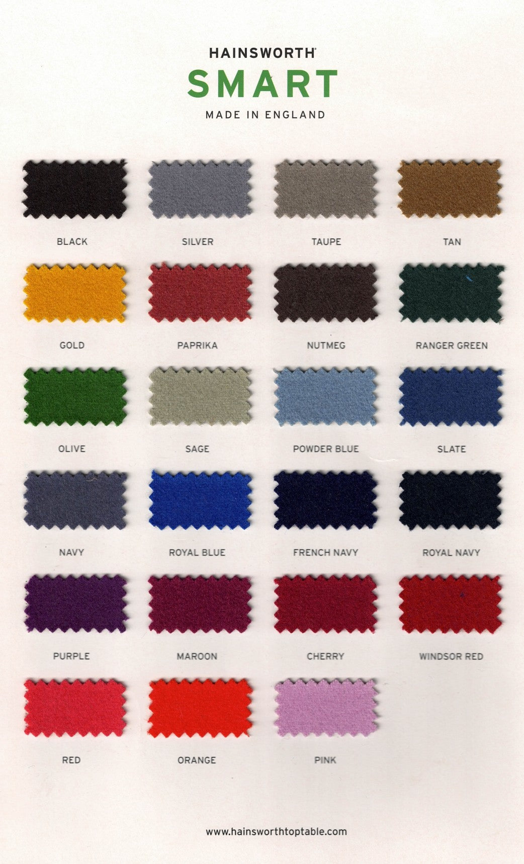 Smart Cloth Colour Swatch