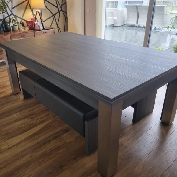 FMF Metallic Graphite Grey Pool Table Dining Table