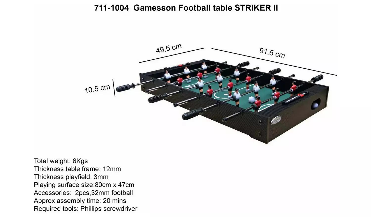 Gamesson 3ft Striker II Table Football Table