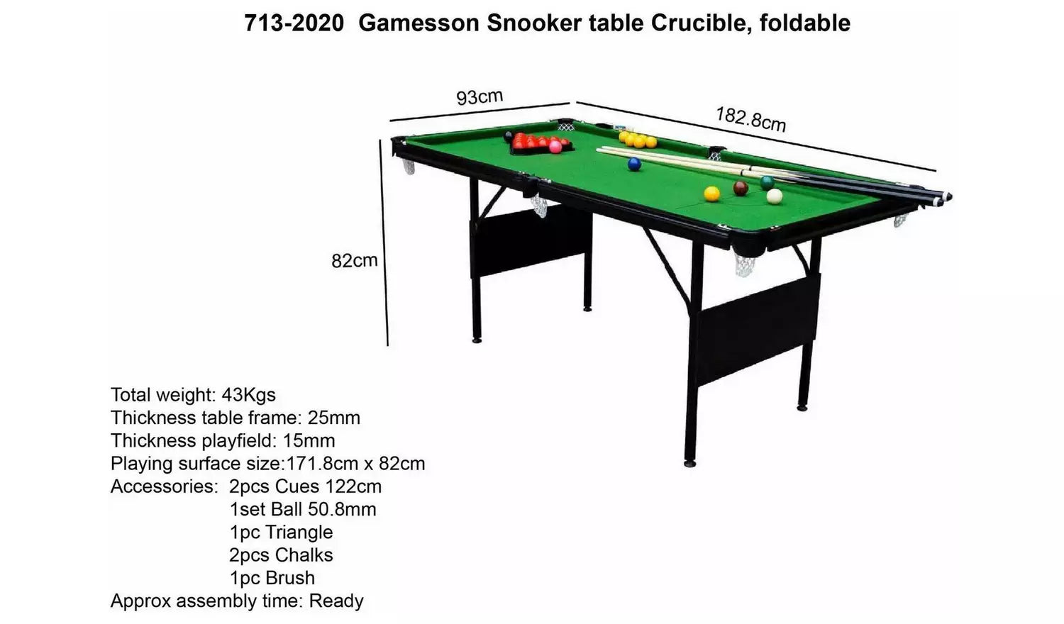 Gamesson 6ft Crucible Snooker Table