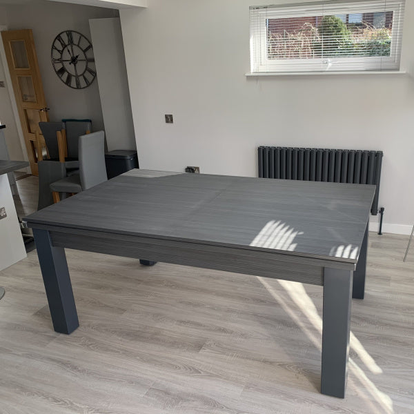FMF Metallic Graphite Grey Pool Table Dining Table